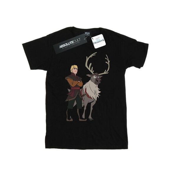 Disney Mens Frozen 2 Sven And Kristoff T-Shirt / Black - Picture 1 of 3